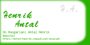henrik antal business card